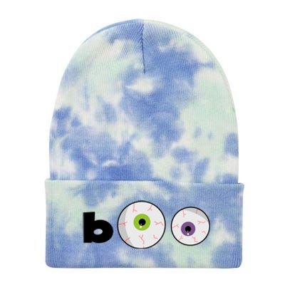 Halloween Scary Boo Eyes Tie Dye 12in Knit Beanie