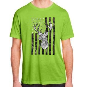 Hunting Season Buck Deer Hunting American Camouflage USA Flag Adult ChromaSoft Performance T-Shirt