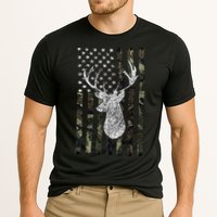 Hunting Season Buck Deer Hunting American Camouflage USA Flag Cooling Performance Crew T-Shirt