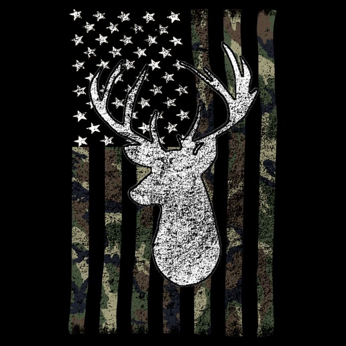 Hunting Season Buck Deer Hunting American Camouflage USA Flag Cooling Performance Crew T-Shirt