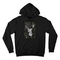 Hunting Season Buck Deer Hunting American Camouflage USA Flag Hoodie