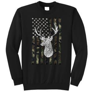 Hunting Season Buck Deer Hunting American Camouflage USA Flag Sweatshirt