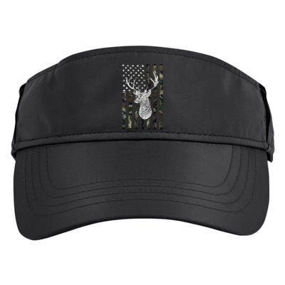 Hunting Season Buck Deer Hunting American Camouflage USA Flag Adult Drive Performance Visor