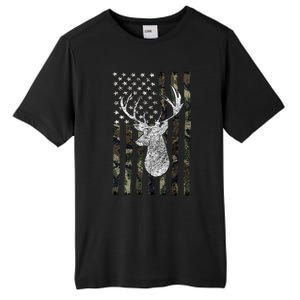 Hunting Season Buck Deer Hunting American Camouflage USA Flag Tall Fusion ChromaSoft Performance T-Shirt