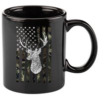 Hunting Season Buck Deer Hunting American Camouflage USA Flag 11oz C Handle Ceramic Mug