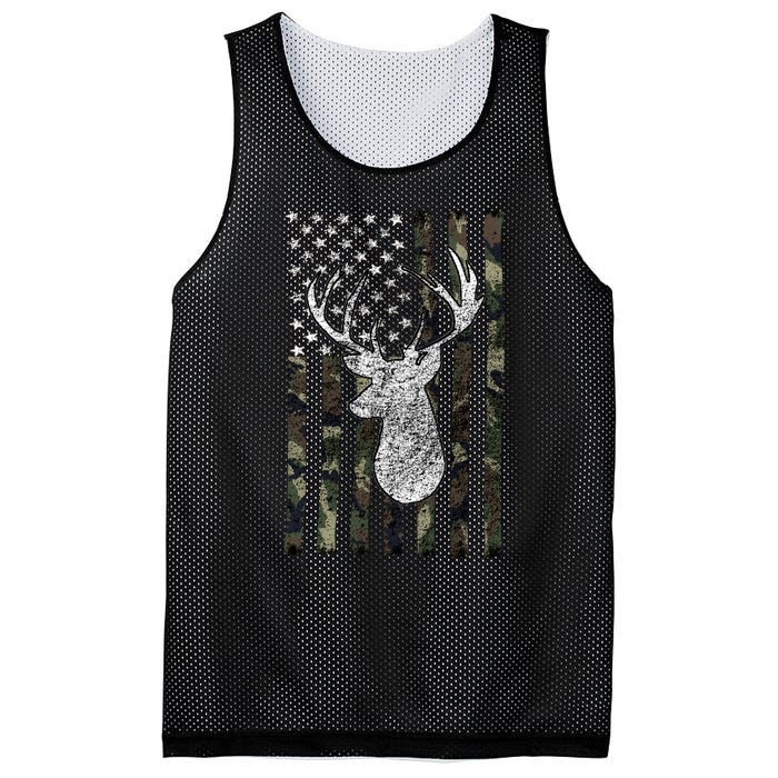 Hunting Season Buck Deer Hunting American Camouflage USA Flag Mesh Reversible Basketball Jersey Tank