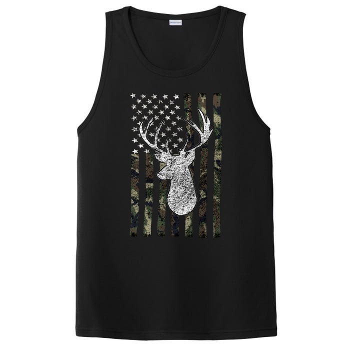 Hunting Season Buck Deer Hunting American Camouflage USA Flag PosiCharge Competitor Tank