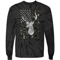 Hunting Season Buck Deer Hunting American Camouflage USA Flag Tie-Dye Long Sleeve Shirt