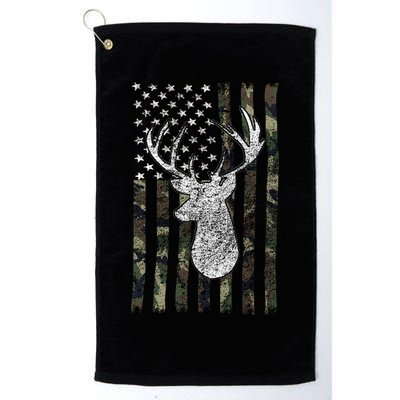 Hunting Season Buck Deer Hunting American Camouflage USA Flag Golf Towel