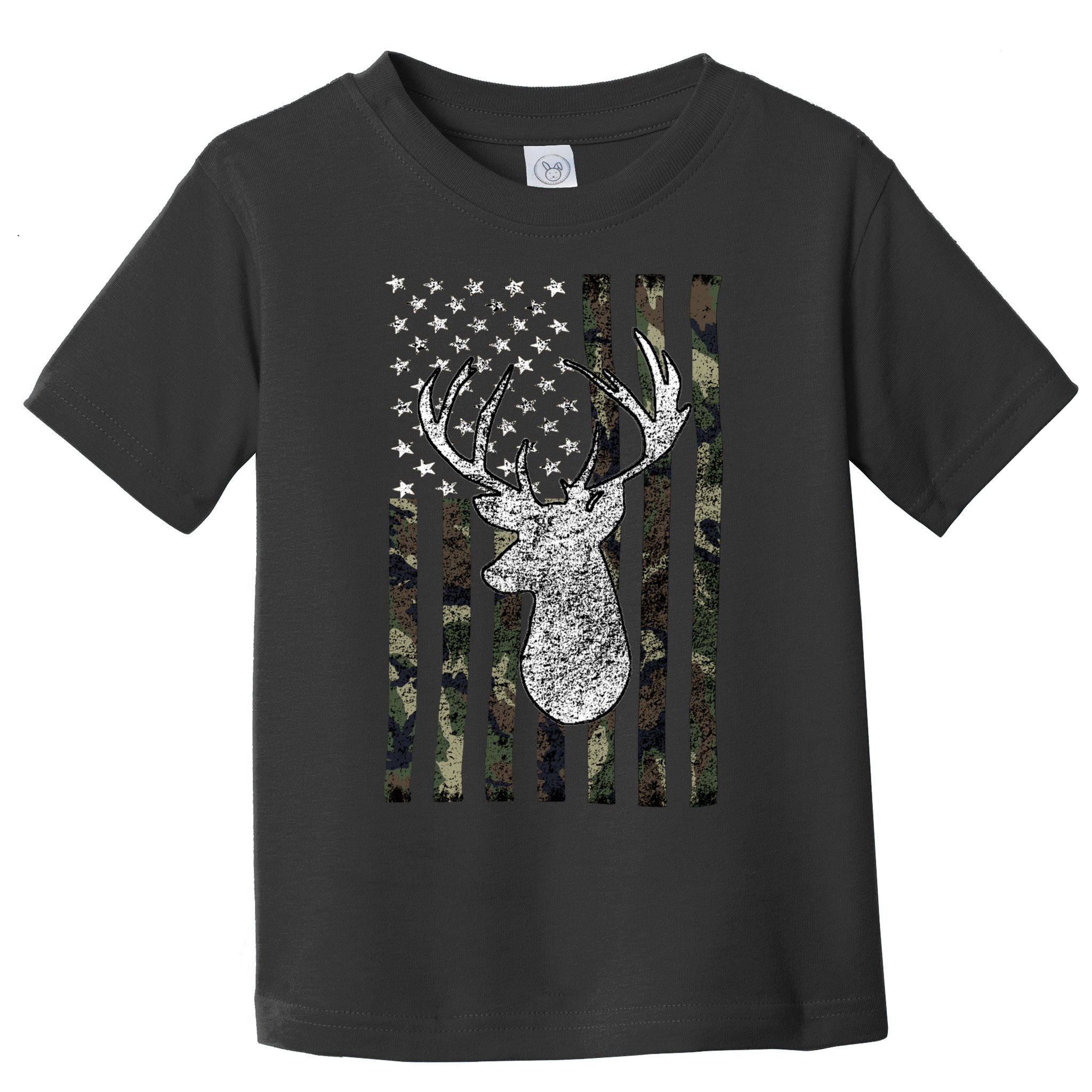Hunting Season Buck Deer Hunting American Camouflage USA Flag Toddler T-Shirt