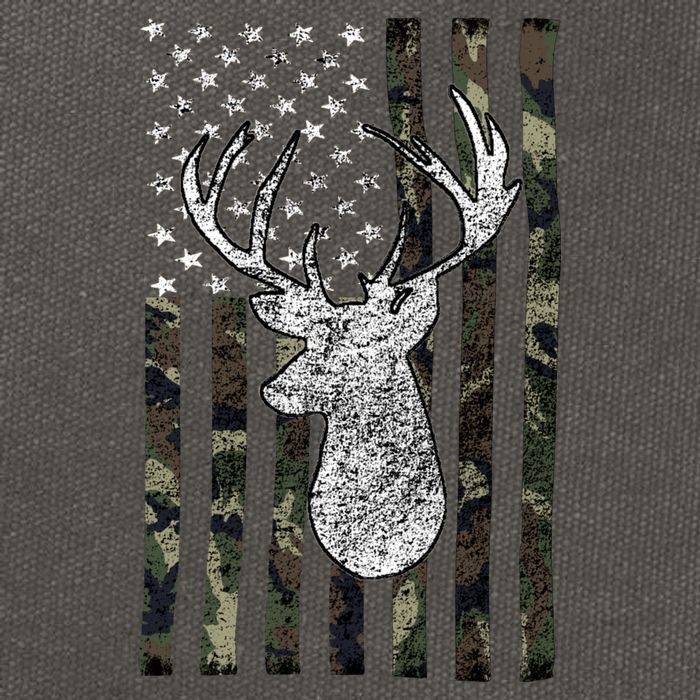 Hunting Season Buck Deer Hunting American Camouflage USA Flag Cotton Canvas Backpack