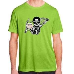 Halloween Skeleton Baseball Player Skull Hands Adult ChromaSoft Performance T-Shirt