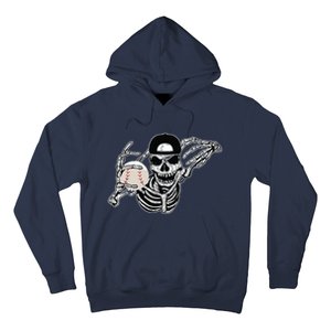 Halloween Skeleton Baseball Player Skull Hands Hoodie