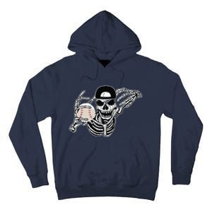 Halloween Skeleton Baseball Player Skull Hands Tall Hoodie