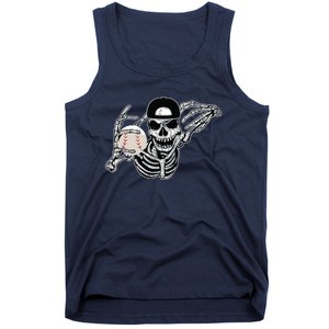 Halloween Skeleton Baseball Player Skull Hands Tank Top