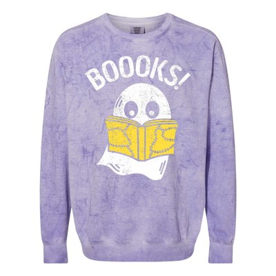 Halloween Saying Boooks Bookworm Ghost Librarian Colorblast Crewneck Sweatshirt