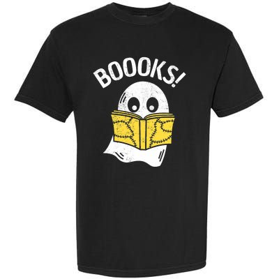 Halloween Saying Boooks Bookworm Ghost Librarian Garment-Dyed Heavyweight T-Shirt