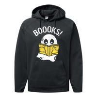 Halloween Saying Boooks Bookworm Ghost Librarian Performance Fleece Hoodie