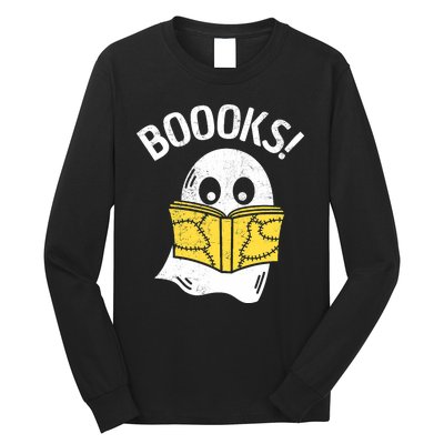 Halloween Saying Boooks Bookworm Ghost Librarian Long Sleeve Shirt