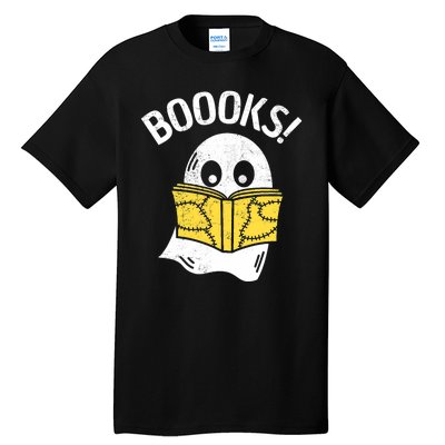 Halloween Saying Boooks Bookworm Ghost Librarian Tall T-Shirt