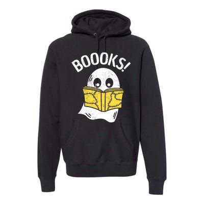 Halloween Saying Boooks Bookworm Ghost Librarian Premium Hoodie