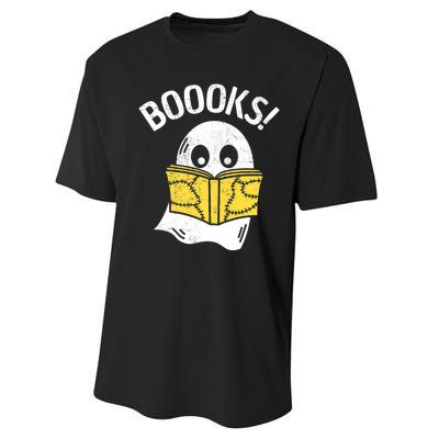 Halloween Saying Boooks Bookworm Ghost Librarian Performance Sprint T-Shirt