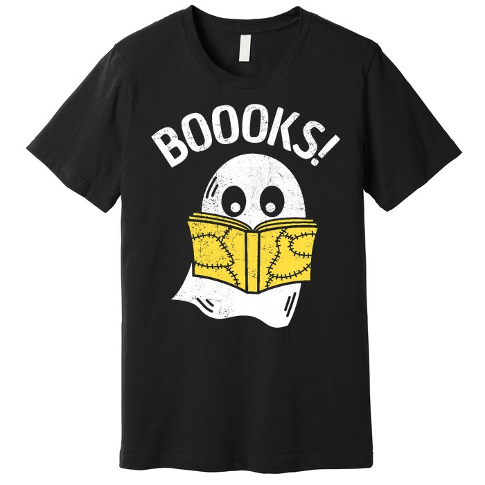 Halloween Saying Boooks Bookworm Ghost Librarian Premium T-Shirt