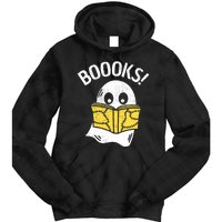 Halloween Saying Boooks Bookworm Ghost Librarian Tie Dye Hoodie