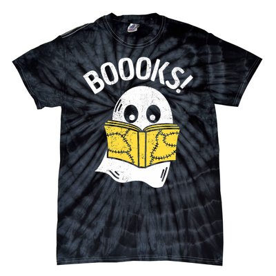 Halloween Saying Boooks Bookworm Ghost Librarian Tie-Dye T-Shirt