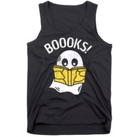 Halloween Saying Boooks Bookworm Ghost Librarian Tank Top