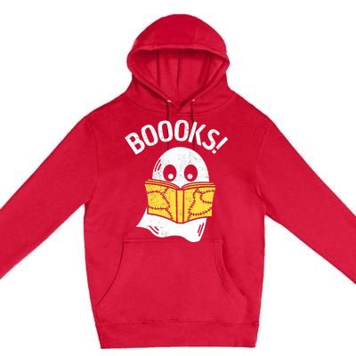 Halloween Saying Boooks Bookworm Ghost Librarian Premium Pullover Hoodie