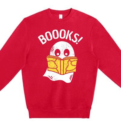 Halloween Saying Boooks Bookworm Ghost Librarian Premium Crewneck Sweatshirt