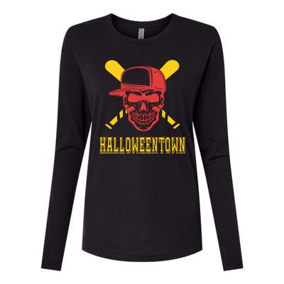 Halloweentown Skeleton Baseball Womens Cotton Relaxed Long Sleeve T-Shirt