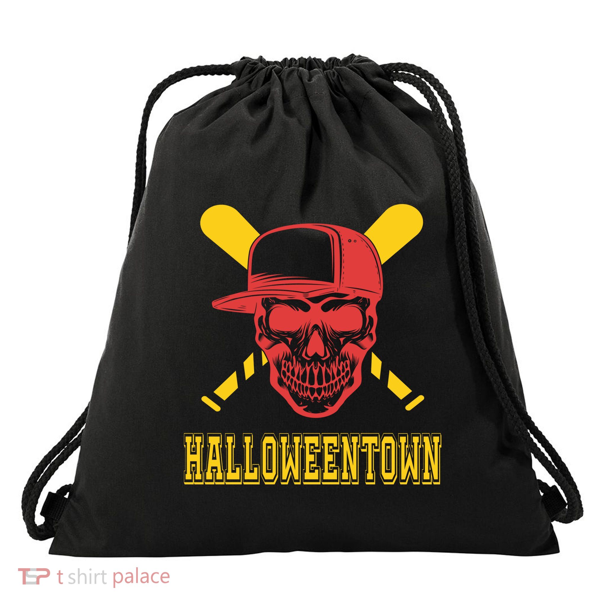 Halloweentown Skeleton Baseball Drawstring Bag