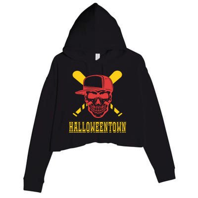 Halloweentown Skeleton Baseball Crop Fleece Hoodie