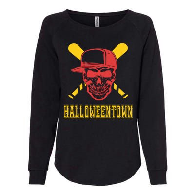 Halloweentown Skeleton Baseball Womens California Wash Sweatshirt