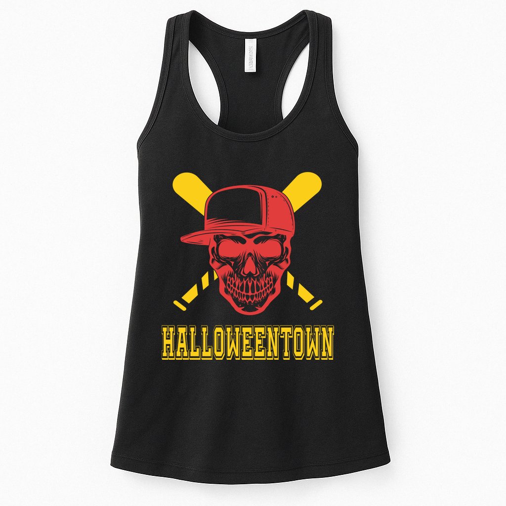 Halloweentown Skeleton Baseball Womens Tank Top