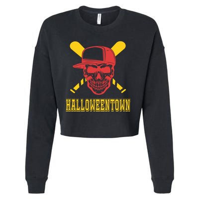 Halloweentown Skeleton Baseball Cropped Pullover Crew
