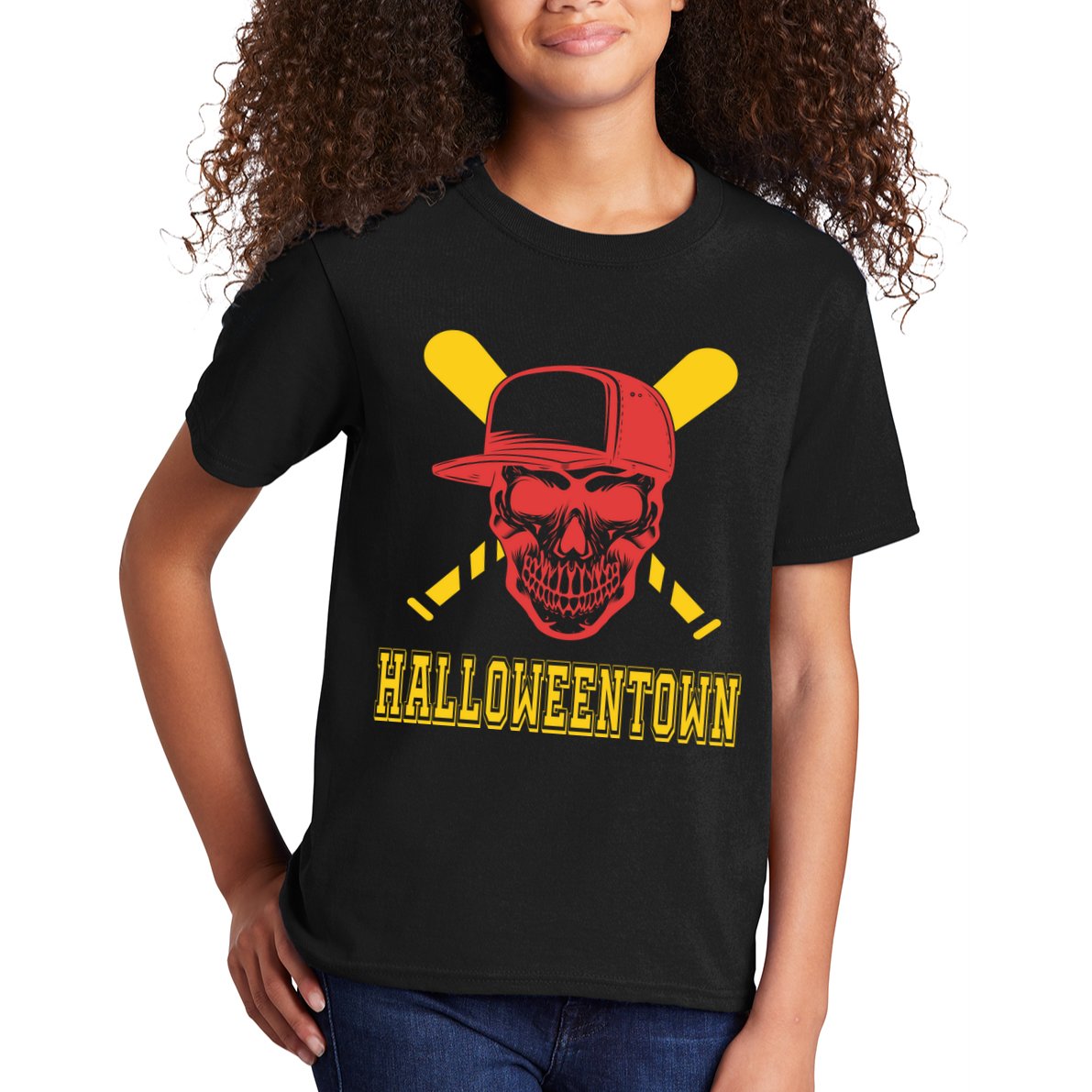 Halloweentown Skeleton Baseball Kids T-Shirt