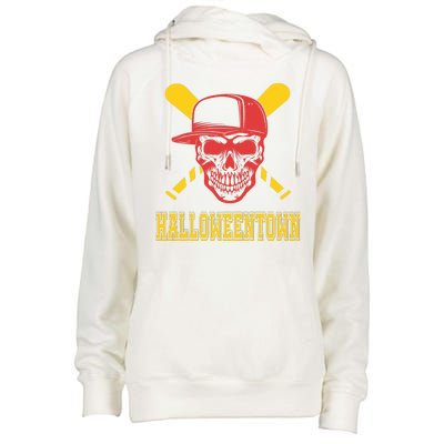 Halloweentown Skeleton Baseball Womens Funnel Neck Pullover Hood