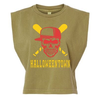 Halloweentown Skeleton Baseball Garment-Dyed Women's Muscle Tee