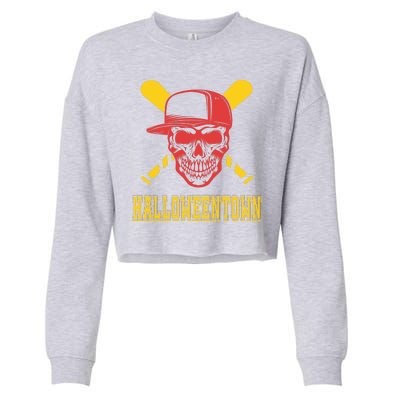 Halloweentown Skeleton Baseball Cropped Pullover Crew