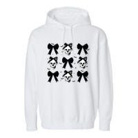 Halloween Skull Black Bow Retro Halloween Garment-Dyed Fleece Hoodie