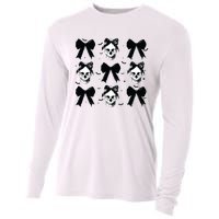 Halloween Skull Black Bow Retro Halloween Cooling Performance Long Sleeve Crew