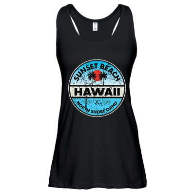 Hawaii Sunset Beach North Shore Oahu Vintage Hawaiian Ladies Essential Flowy Tank