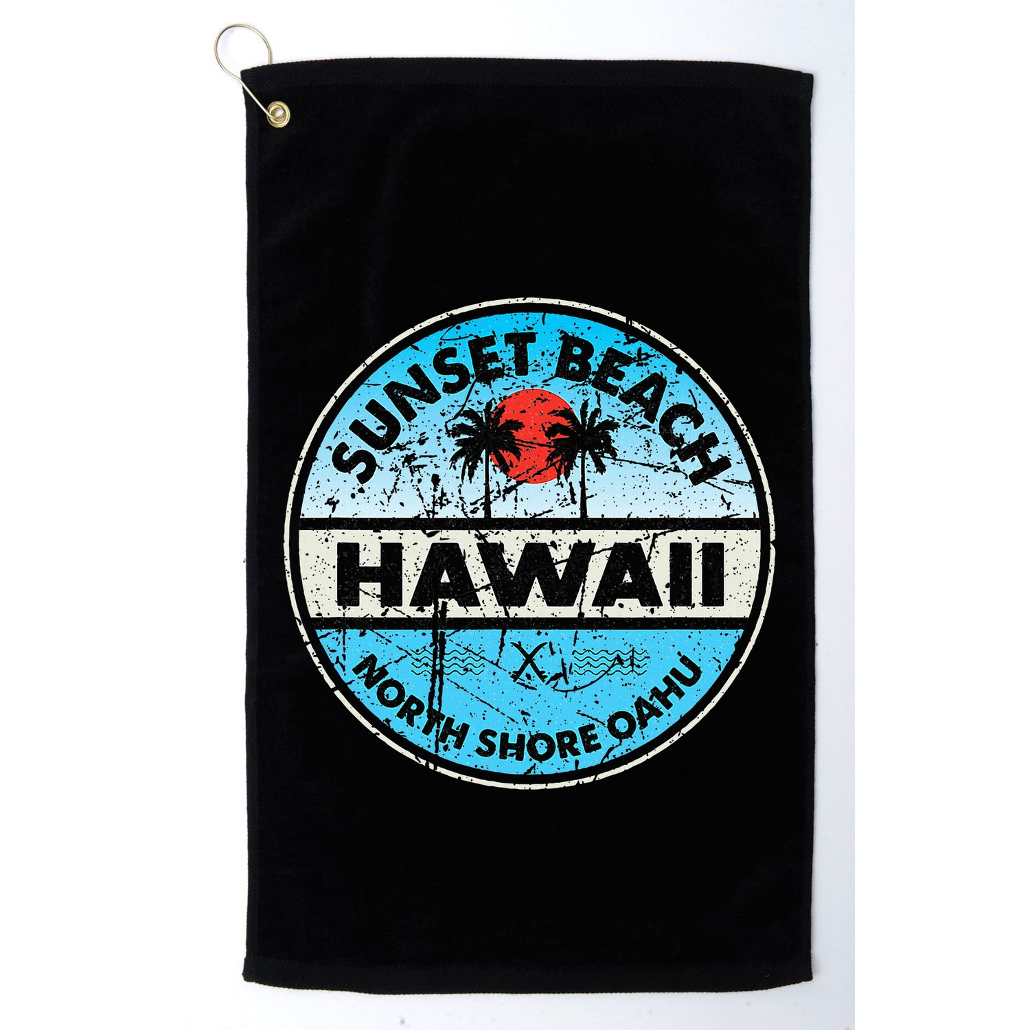 Hawaii Sunset Beach North Shore Oahu Vintage Hawaiian Golf Towel