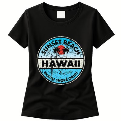 Hawaii Sunset Beach North Shore Oahu Vintage Hawaiian Womens T-Shirt