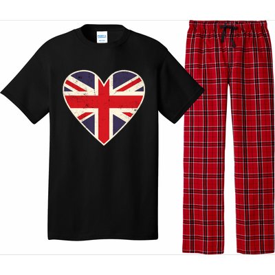 Heart Shaped British Union Jack Flag Cool Gift Pajama Set