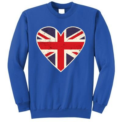 Heart Shaped British Union Jack Flag Cool Gift Sweatshirt