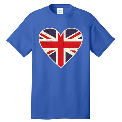 Heart Shaped British Union Jack Flag Cool Gift Tall T-Shirt